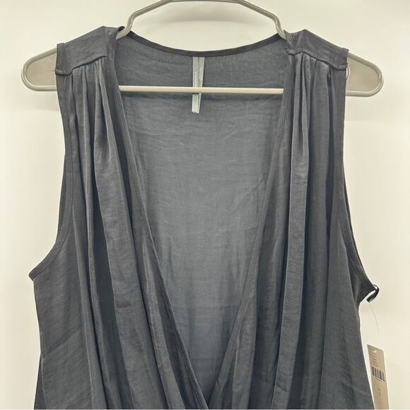 Anthropologie Yara Surplice Black Lace Wrap-Over Front Bodysuit Sz L NEW - Picture 2 of 14